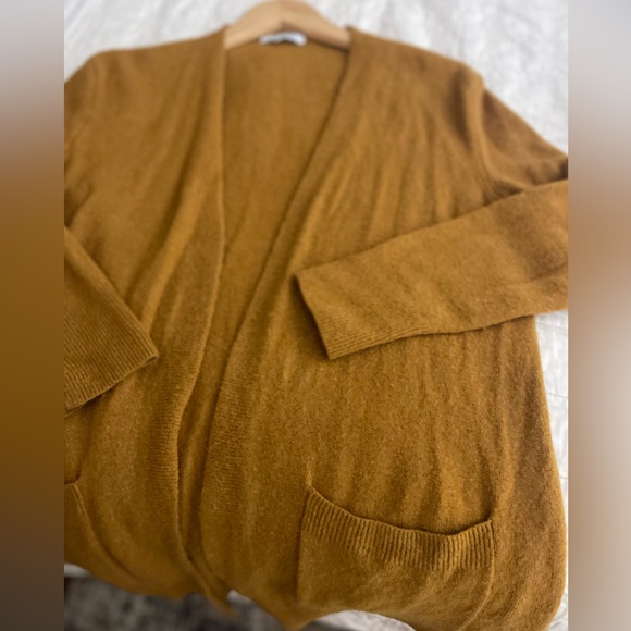 Madewell Kent Cardigan Sweater Golden Harvest alpaca Wool Blend cozy yarn Small - Picture 7 of 8